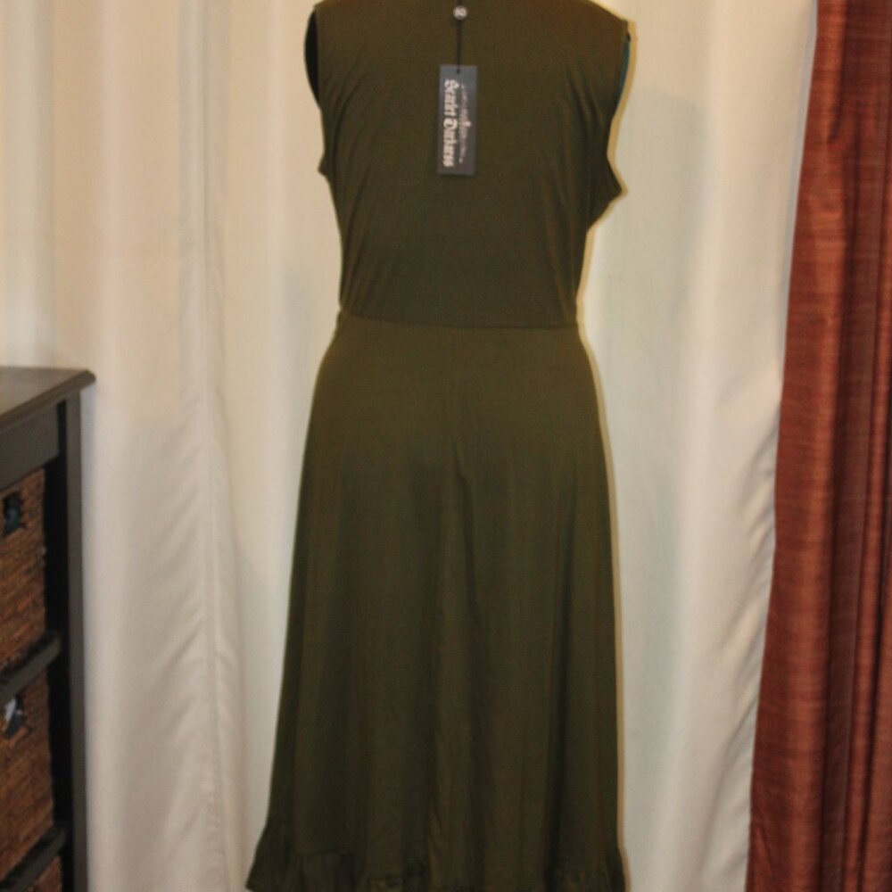 Steampunk Gothic Renaissance Victorian maxi DRESS Olive Green NWT Sz XL - Picture 7 of 8
